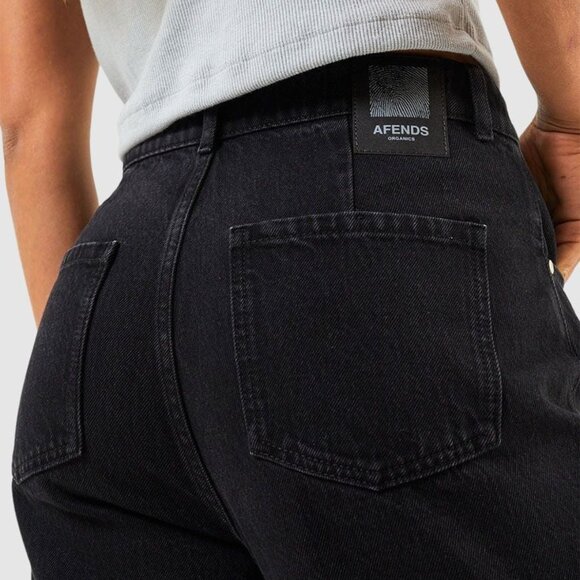 Afends Shelby Organic Denim Wide-Leg Jeans – Black (Size 26) - Picture 5 of 12